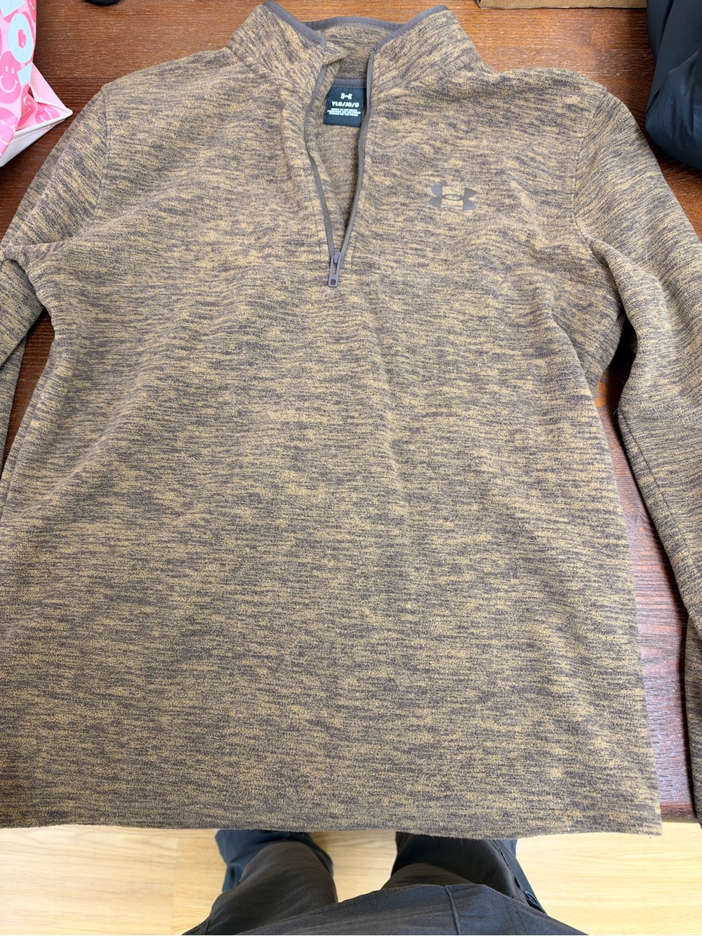 Under Armour Boy’s Brown Heather 1/4 Zip Sweater